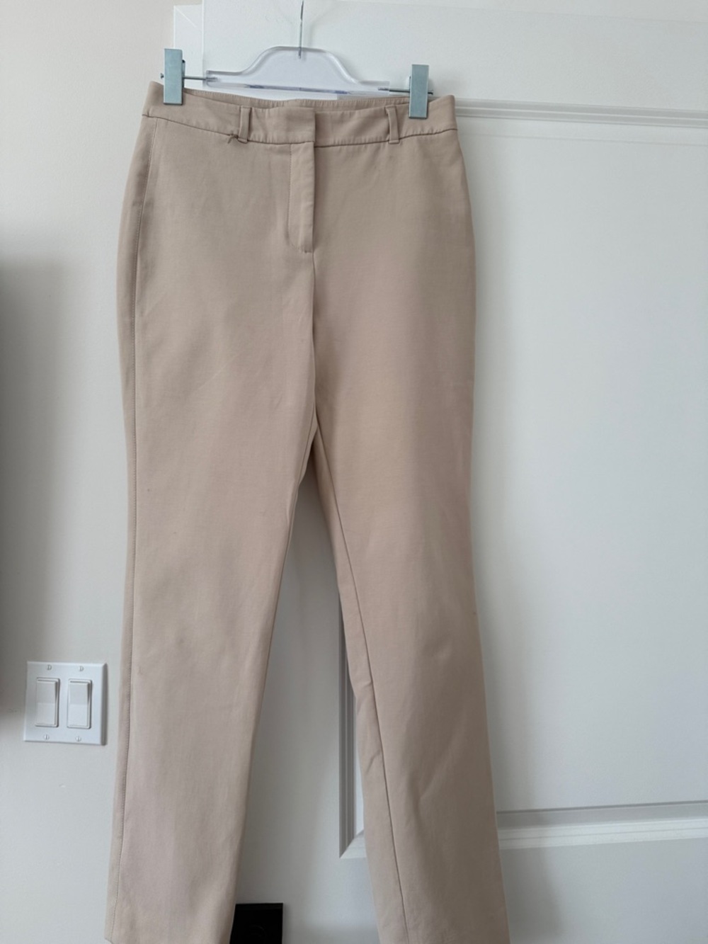 White House Black Market Beige Straight-Leg Pants